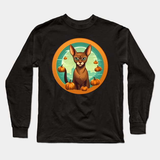 Abyssinian Cat Halloween, Cat Lover Long Sleeve T-Shirt by dukito